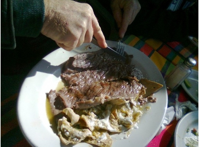  Cecina avec chilaquiles 